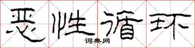 柯春海恶性循环隶书怎么写