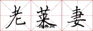 侯登峰老莱妻楷书怎么写