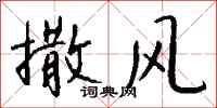钱沛云撒风行书怎么写