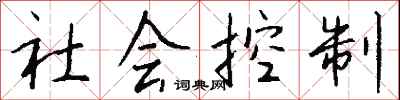 钱沛云社会控制行书怎么写