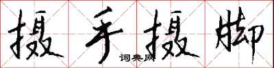 钱沛云摄手摄脚行书怎么写