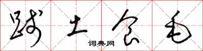 梁锦英践土食毛草书怎么写