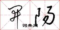 梁锦英开阳草书怎么写