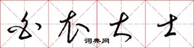 梁锦英白衣大士草书怎么写