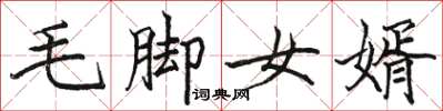 骆恒光毛脚女婿楷书怎么写
