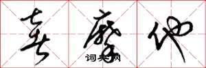 梁锦英奢摩他草书怎么写