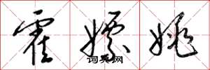 梁锦英霍嫖姚草书怎么写