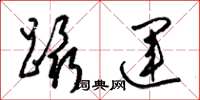 梁锦英蹑运草书怎么写