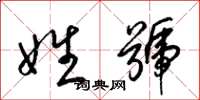 梁锦英姓号草书怎么写