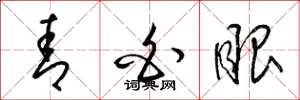 梁锦英青白眼草书怎么写