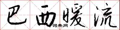 钱沛云巴西暖流行书怎么写