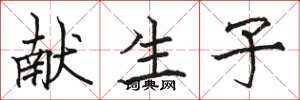 骆恒光献生子楷书怎么写