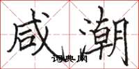 骆恒光咸潮楷书怎么写