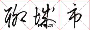 骆恒光聊城市草书怎么写