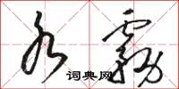 骆恒光水雾草书怎么写