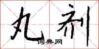 钱沛云丸剂行书怎么写