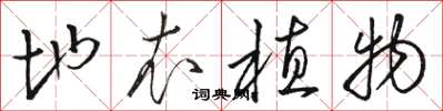 骆恒光地衣植物草书怎么写