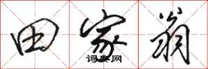 骆恒光田家翁行书怎么写