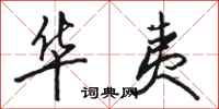 骆恒光华夷行书怎么写