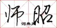 骆恒光师昭行书怎么写