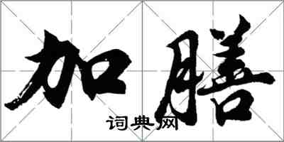 胡问遂加膳行书怎么写