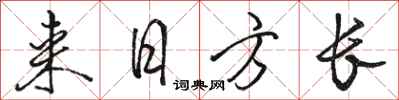 骆恒光来日方长行书怎么写