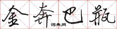 骆恒光金奔巴瓶行书怎么写