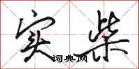 骆恒光实柴行书怎么写