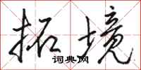 骆恒光拓境行书怎么写