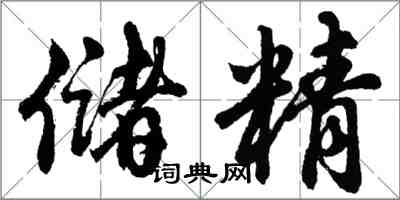 胡问遂储精行书怎么写