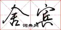 骆恒光舍宾行书怎么写