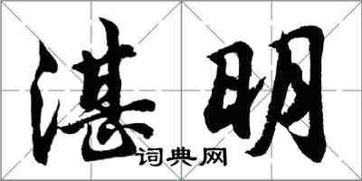 胡问遂湛明行书怎么写