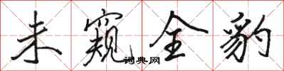 骆恒光未窥全豹行书怎么写