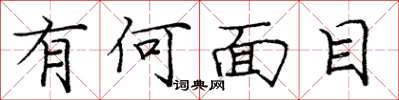 庞中华有何面目楷书怎么写