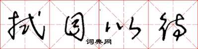 王冬龄拭目以待草书怎么写