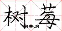 庞中华树莓楷书怎么写