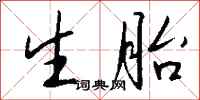 钱沛云生胎行书怎么写