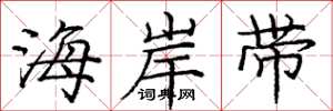庞中华海岸带楷书怎么写