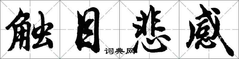 胡问遂触目悲感行书怎么写