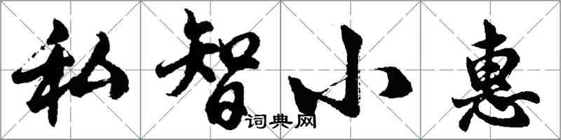 胡问遂私智小惠行书怎么写