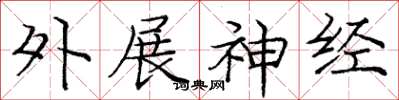 庞中华外展神经楷书怎么写