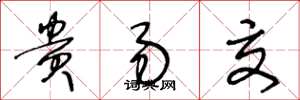 王冬龄贵易交草书怎么写