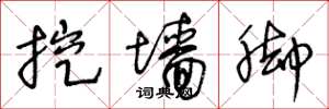 王冬龄挖墙脚草书怎么写