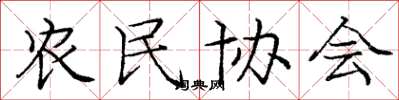 庞中华农民协会楷书怎么写