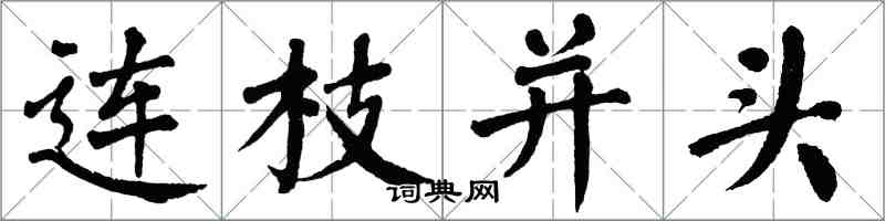 翁闿运连枝并头楷书怎么写