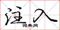 庞中华注入行书怎么写