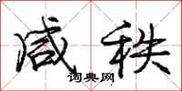 庞中华咸秩行书怎么写