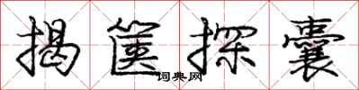 庞中华揭箧探囊行书怎么写