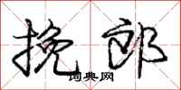 庞中华挽郎行书怎么写