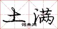 庞中华土满行书怎么写